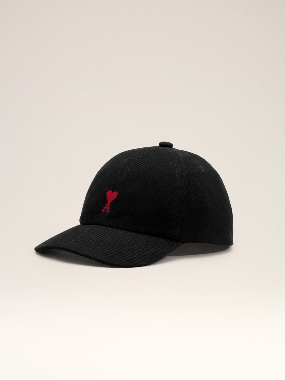 Ami Alexandre Mattiussi Black Hat with Small Red Heart Detail